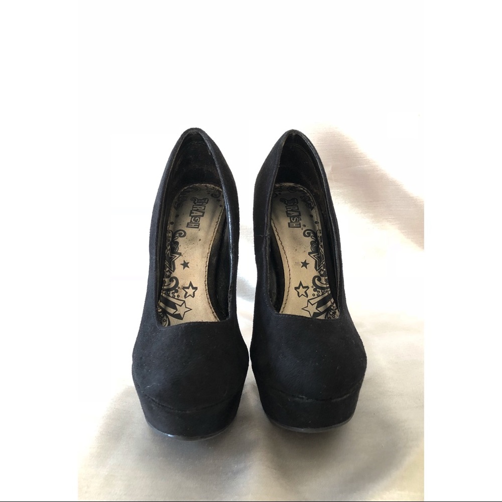 Brash Black Suede High Pumps